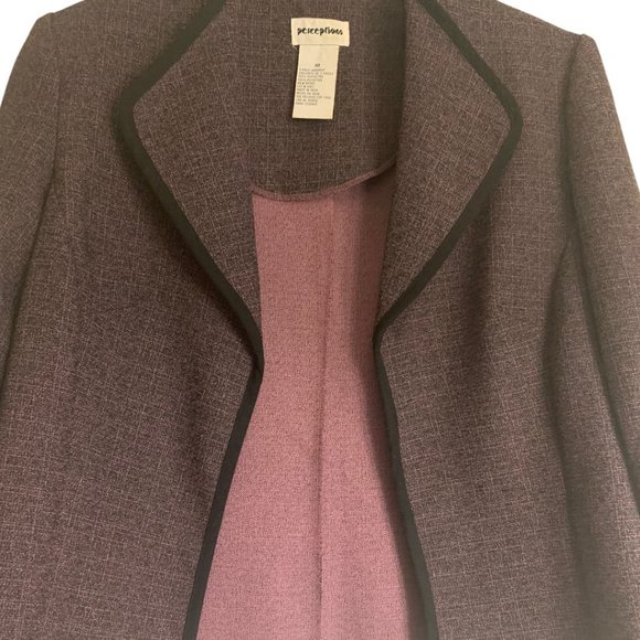 Perceptions Dark Purple Open Faced Suit Jacket - Picture 3 of 4